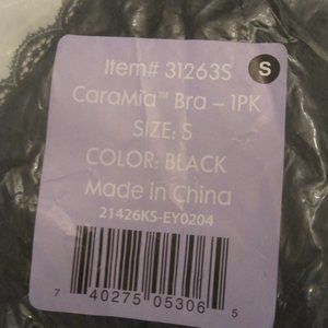 CaraMia Women's Black Bra. Size Small. Fits 32A,B&C and 34A.